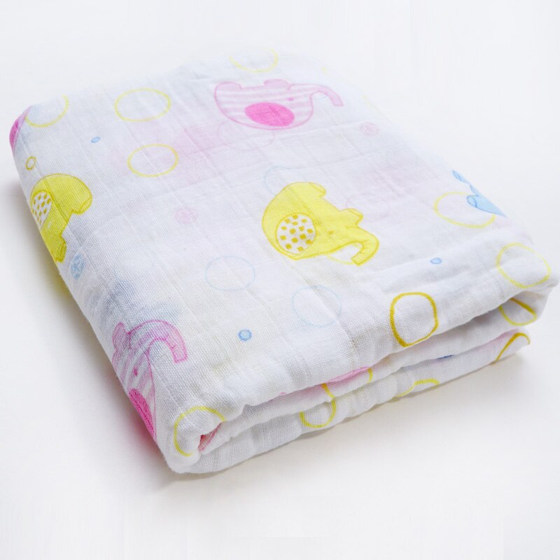Klaring! Mousseline Inbakeren Baby Deken Zachte Katoenen Baby Wrap Sjaal Multiuse Baby Badhanddoek Luier Beddengoed Accessoires: The elephant