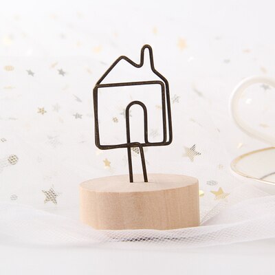 1 PCS Retro Wooden Message Holder Note Holder Iron Photo Holder Desktop Note Holder Simple And Fresh Ornaments Christmas: Light Grey