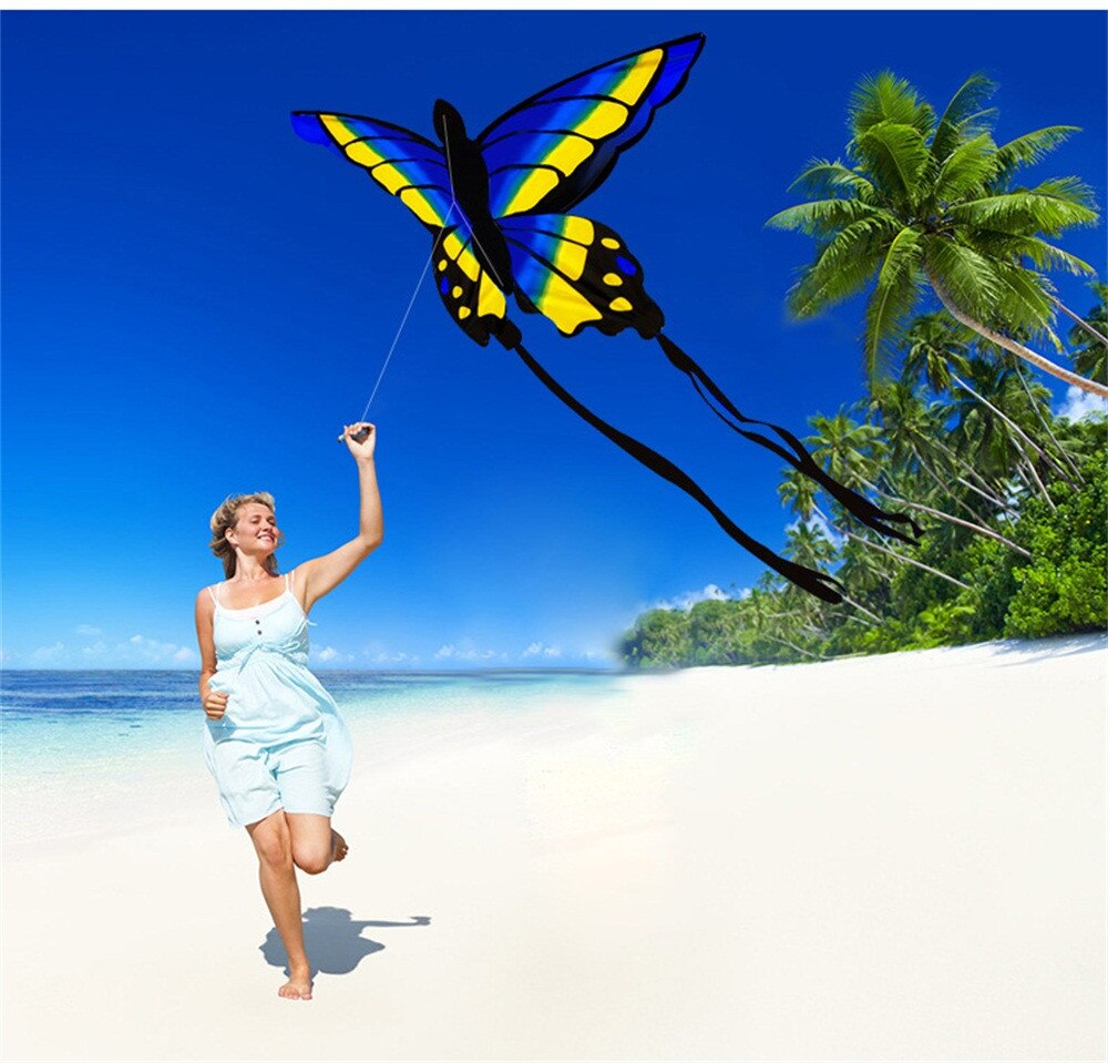 Cometa de mariposa bonita para niños, juegos y actividades al aire libre, línea única, juguetes para niños,