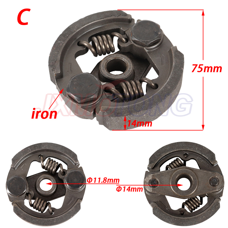 2 tiempos 47cc 49cc aluminio o hierro Minimoto embrague centrífugo aleación Mini Moto Dirt Bike Atv Quad 2 resorte de zapata 3 resorte de zapata: Rosa