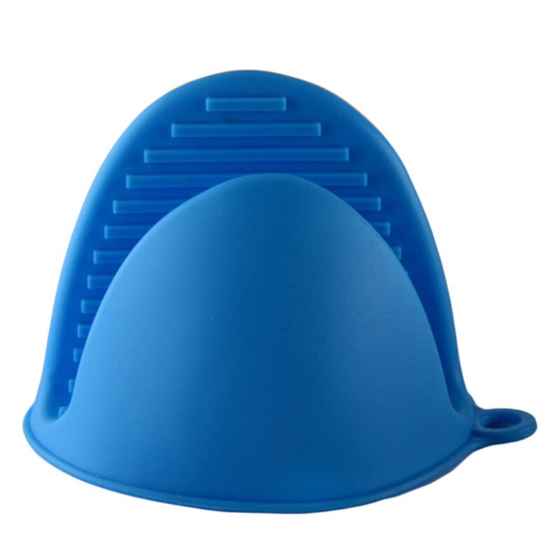 1PC Silicone Anti-scalding Oven Gloves Mitts Potholder Kitchen BBQ Gloves Tray Pot Dish Bowl Holder Oven Handschoen Hand Clip: A blue