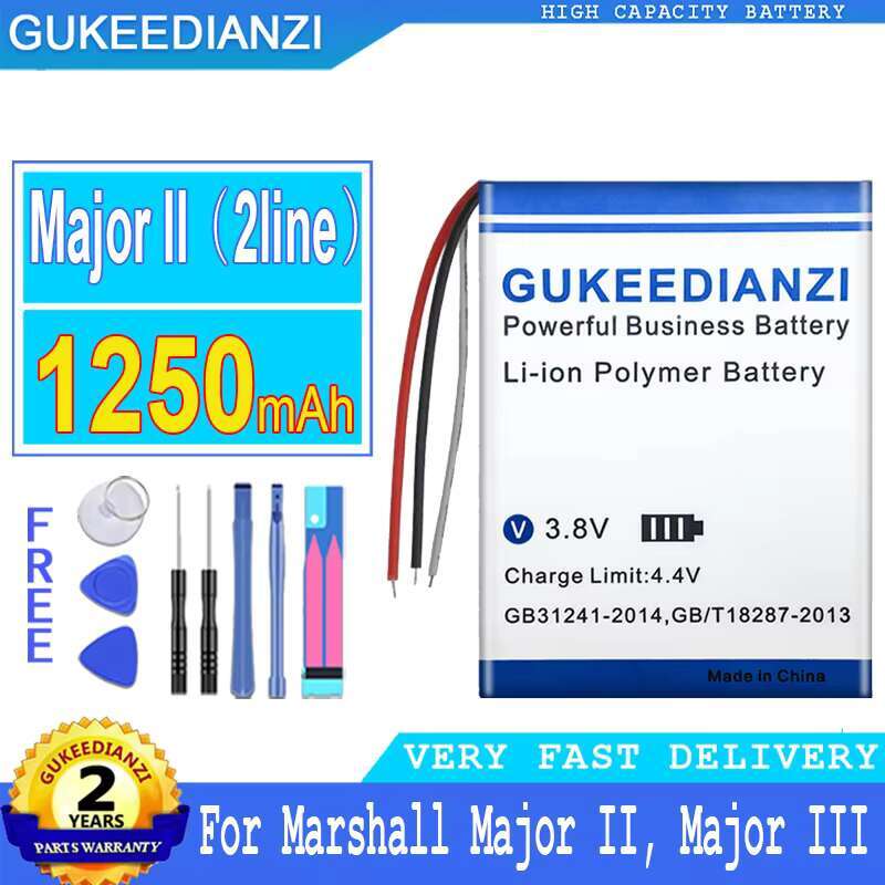 Voor marshall major  ii 2 iii 3 bluetooth mid vdl 603040 sr603040 603040 2 lijnluidspreker batterij 1250 mah lichtgewicht
