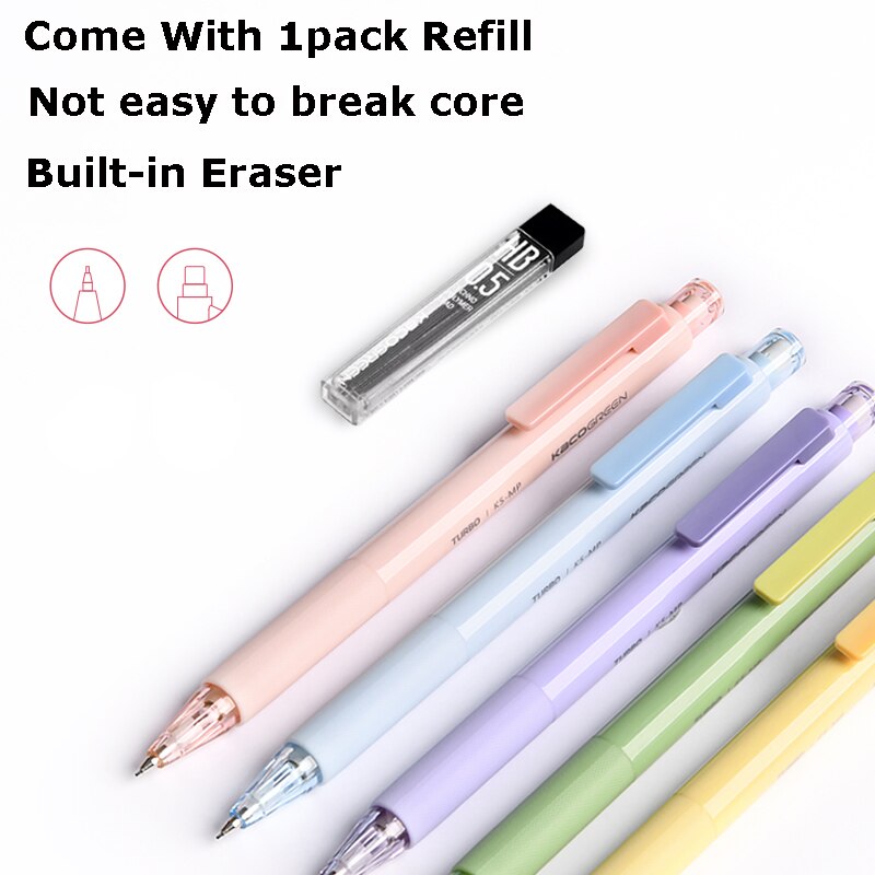 Kaco Mechanical Pencil Anti Breaking Core High Simple Style Propelling Kawaii Pencil School Office Stationery Supplies