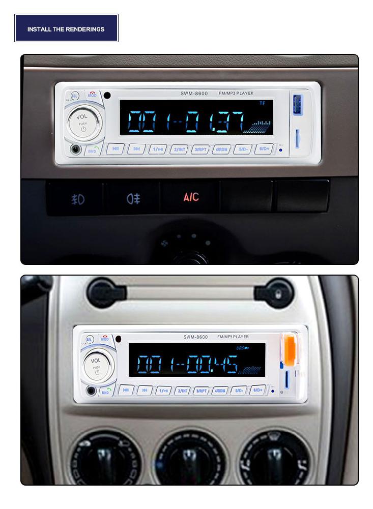 Auto Radio SWM-8600 Auto Plug-in Card Bluetooth MP3 Digitale Versterker Mp3 Speler USB Radio Auto gemonteerde MP3 elektronische Accessoires