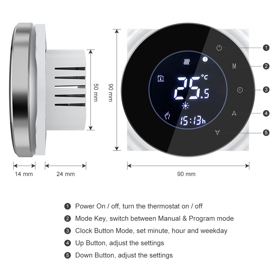 Digital Wifi Thermostat Room Thermostat Temperature Controller for Gas Water Boiler Heating Thermostat Support Alexa Google Home