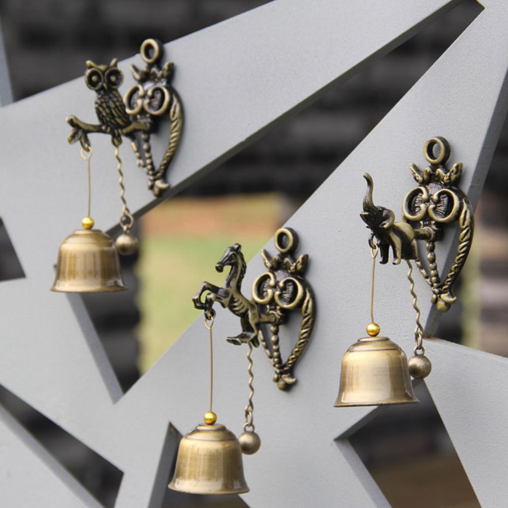 Vintage metal klokke dør butiksejer held og lykke knocker windchime væghængende ornament til værelse have butik frontindgang