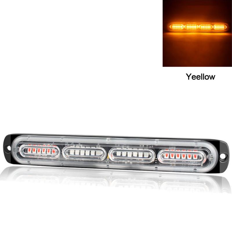 Voiture camion clignotant d'urgence tableau de bord stroboscopique voyant d'avertissement jour en cours d'exécution Flash Police lumières 24 barre de Led Modes clignotants 12V hors route: Yellow