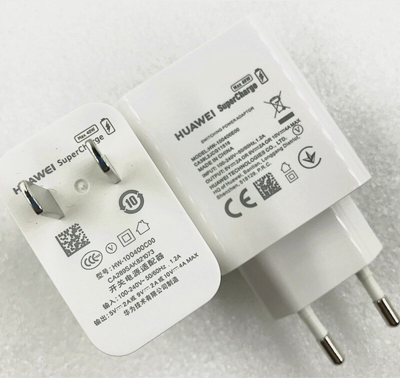 Huawei p40 pro carregador rápido original 40 w 10 v/4a ue/eua supercharge adaptador usb 5a tipo c cabo para companheiro 20 30 pro honra magia 2