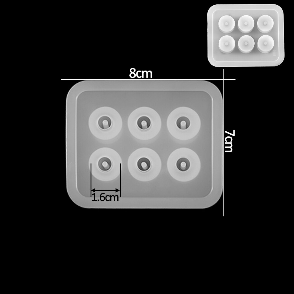 12 Pieces Resin Silicone Prismatic Mold 6 Grid Square Round Casting Mold Beads Pendant DIY Jewelry Making Finding Tools: 06