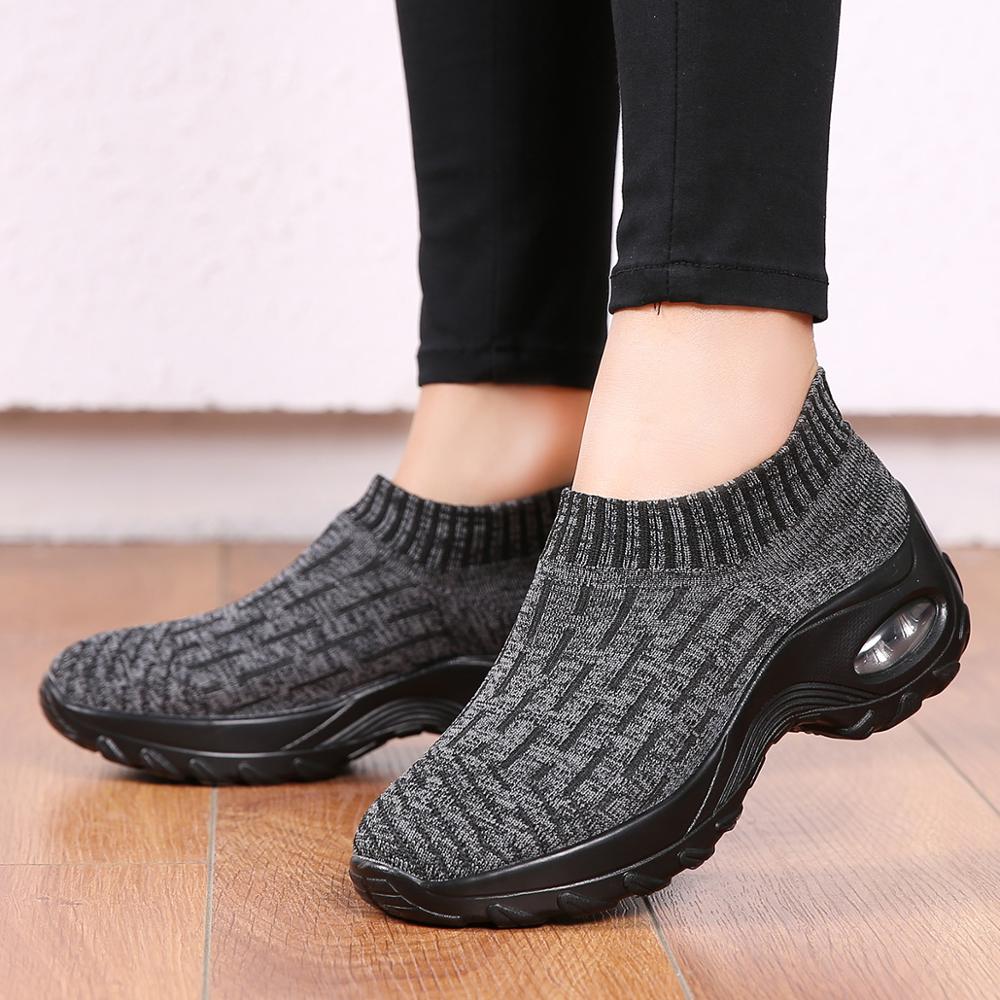 Adisputent Plattform Turnschuhe Schuhe Atmungsaktiv Fitness Schuhe Frauen Höhe Zunehmende Damen Wanderschuhe Plus Größe 36-42