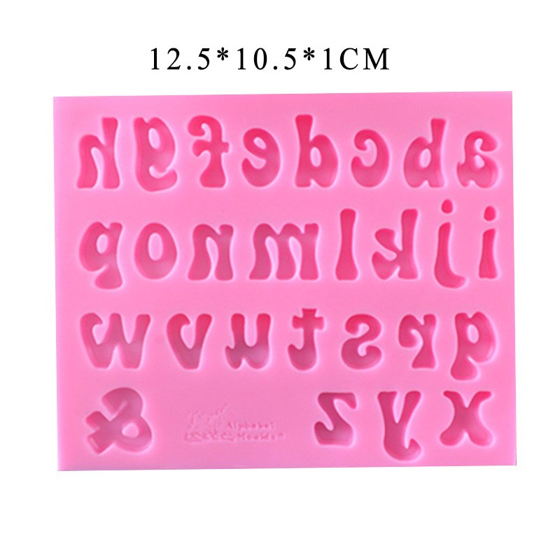 Moldes de arcilla para dulces 3D, herramientas de decoración de pasteles, molde de silicona, letras del alfabeto, mayúsculas, letras minúsculas