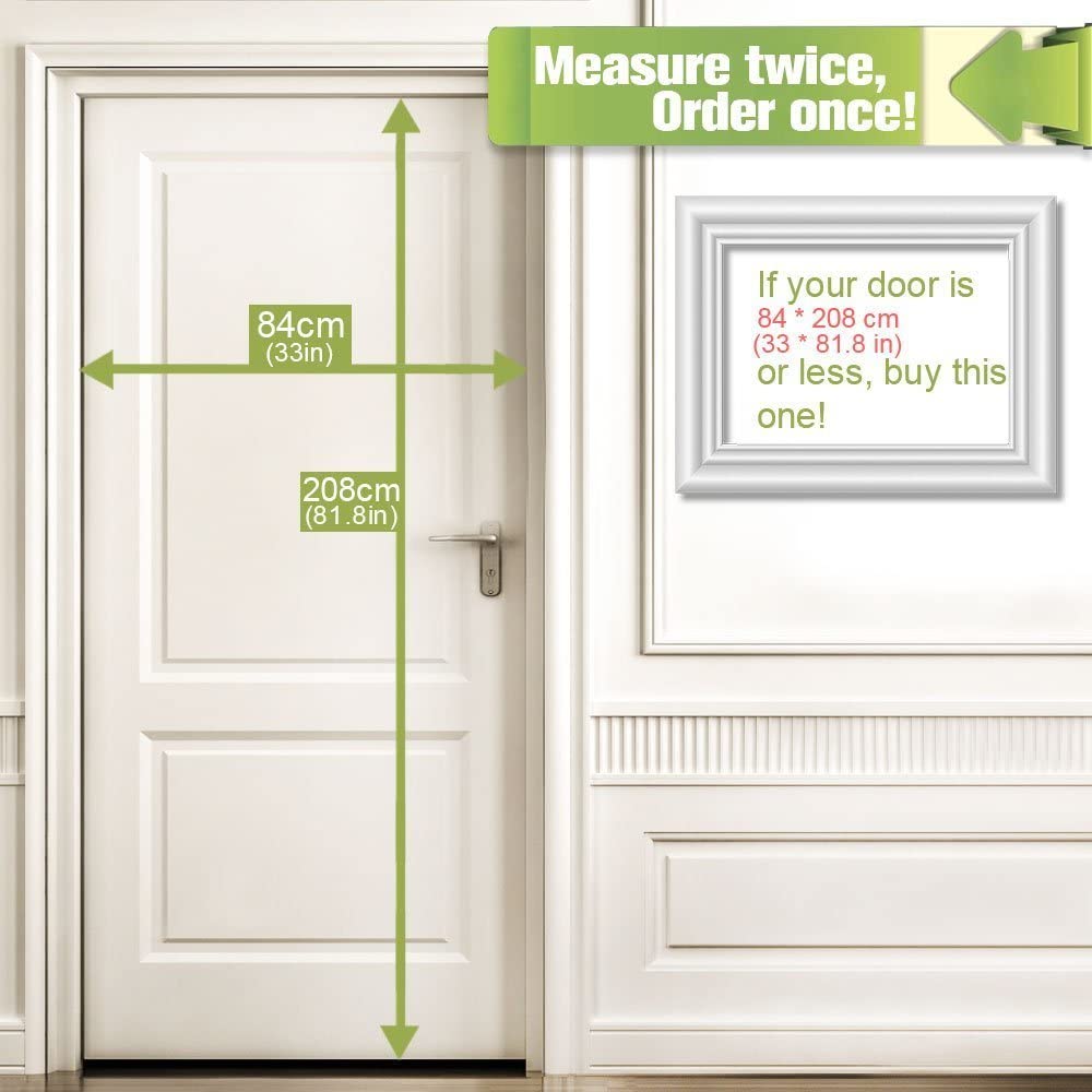 Summer Anti Mosquito&Fly Insect Bug Net Curtains Magnetic Door Screen Heavy Fabric Screen Full Frame Adhesive Door Screen Mesh: 90X210CM