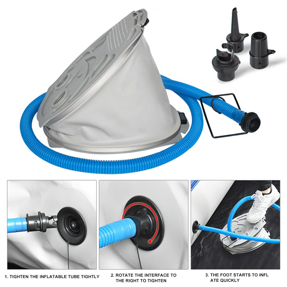 Anti Slip Inflatable Boat Outdoor Practical Swimming Ring Fast For Canoe Kayak Portable Foot Pump With 3 Adapters Balloon