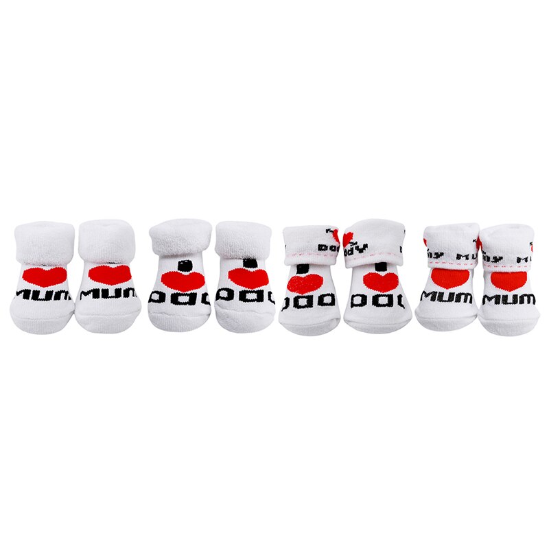 Baby Socks Rubber Slip-resistant Floor Socks Love Dad Love Mum Cute Cartoon Kids Socks for Girls Boys