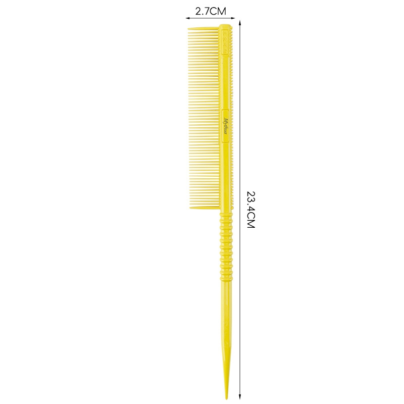 Peine de cola puntiaguda para peluquería, peines de estilismo para mujer, cepillo de pelo para corte de pelo, cepillo de dientes denso para peluquero: Rojo
