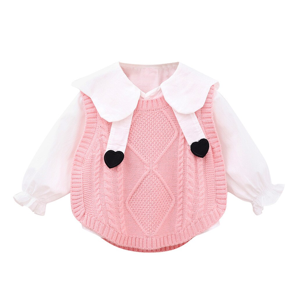 Peuter Kids Baby Meisjes Jongen Print Trui Brei Haak Tops Kleding Outfits: Roze / 6m