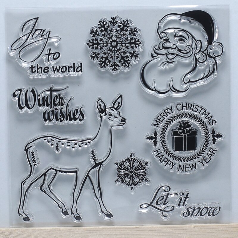 Winter wishes Moment Happiness Rest travel Beautiful Rubber Silicone Seal transparent clear rubble stamps for DIY Scrapbooking