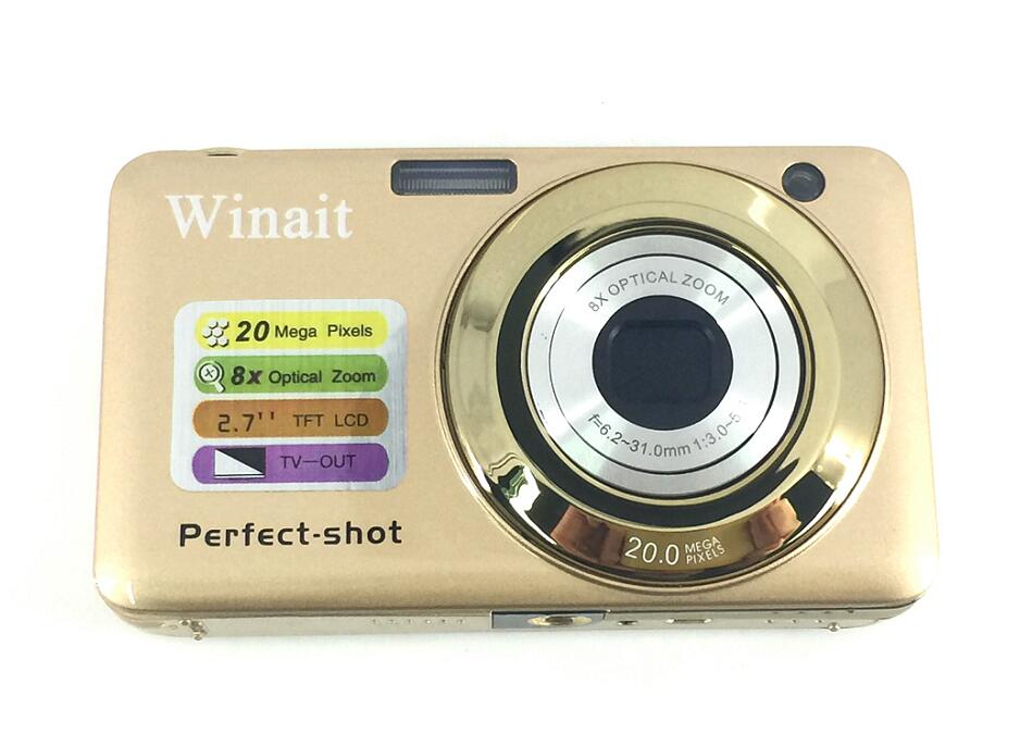 Winait Digital Compact camera 20 mega pixels with 2.7'' TFT display and 8x optical zoom