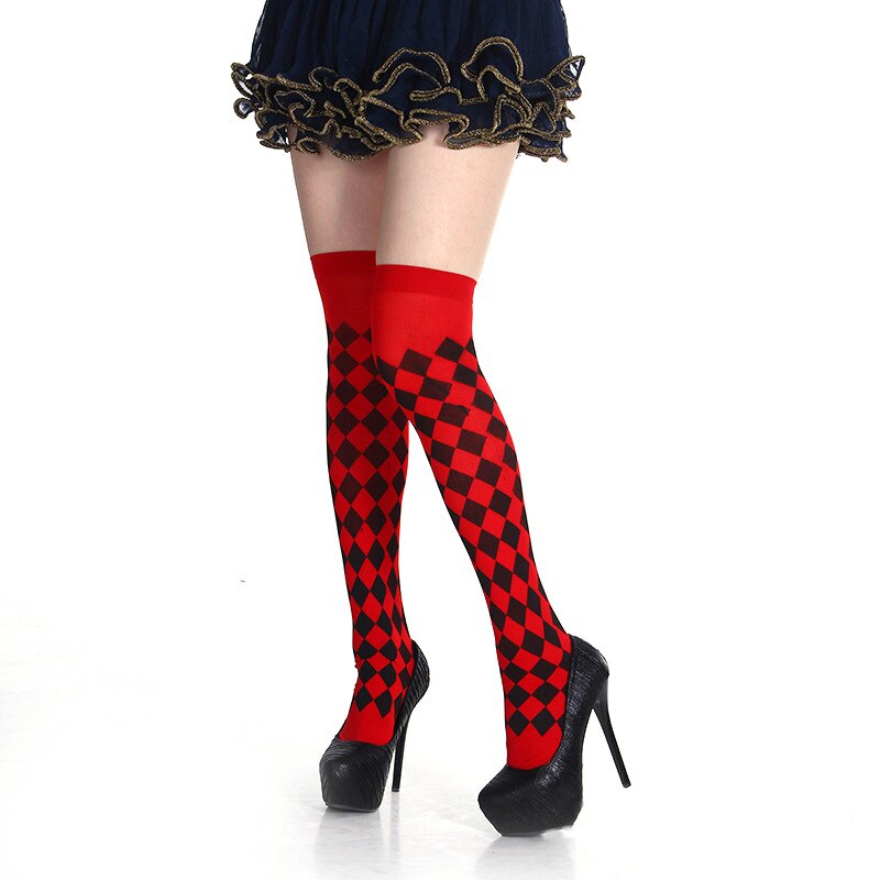 Koreaanse stijl damessokken, casual geruite sokken, hoge overknee sokken, meisjes dames lange kniekousen: 3