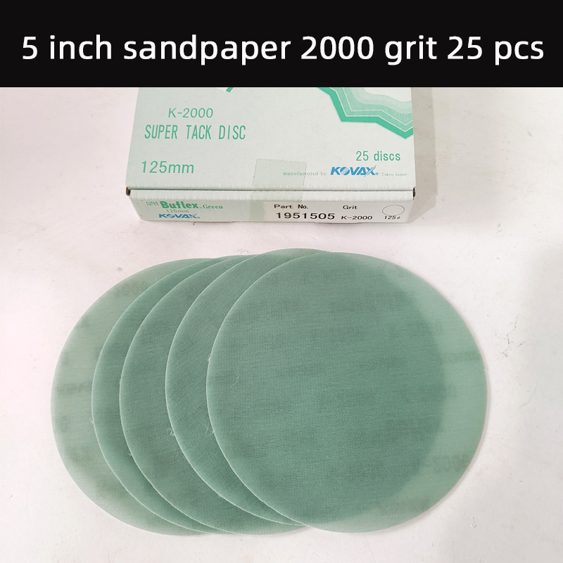 Japan KOVAX Soft Matte Paper 5 Inch 125mm 2000/3000 Grit Round Flocking Car Paint Beauty Polishing Grinder Sandpaper: Gold