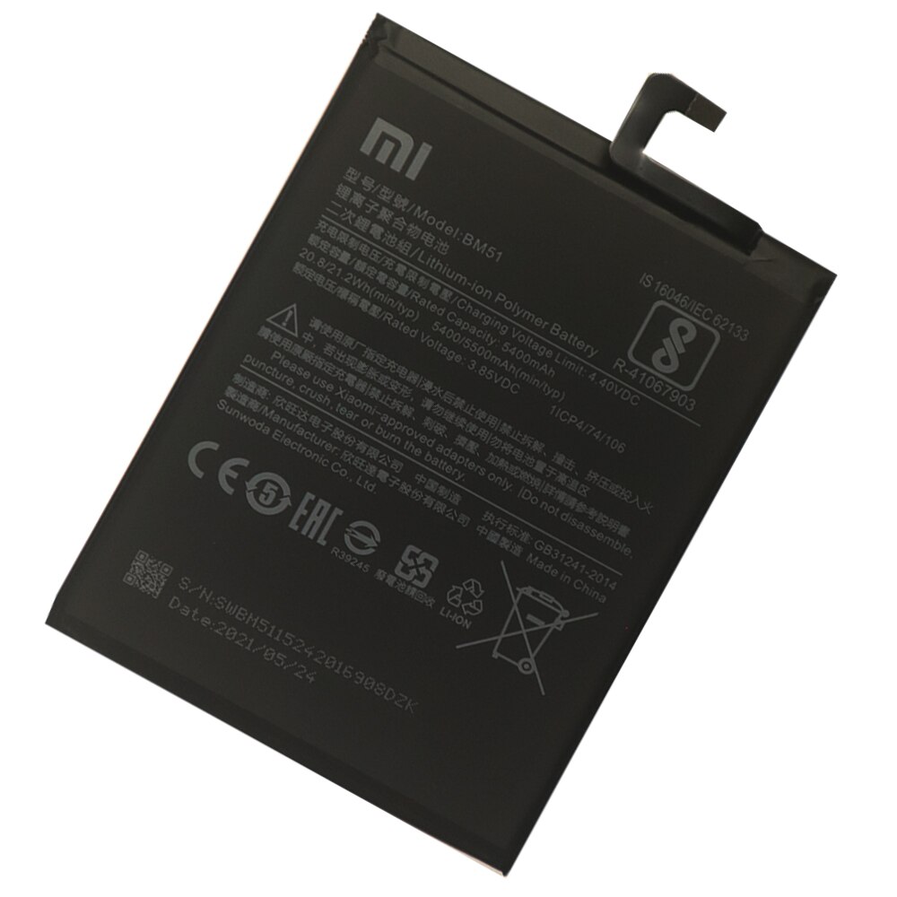 2021 anni 100% batteria originale Xiao mi BM49 BM50 BM51 per Xiaomi Max 2 3 Max2 Max3 batterie di ricambio per telefono di alta qualità