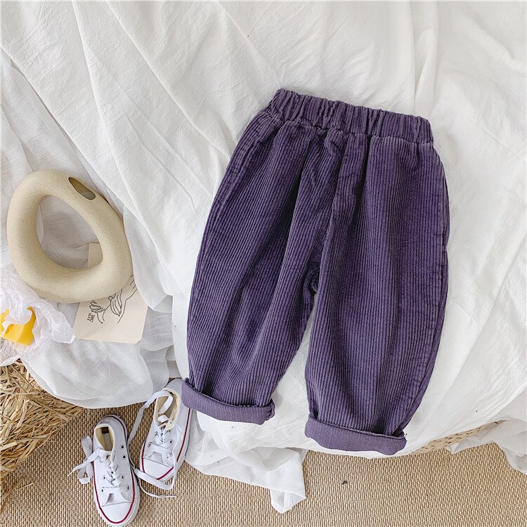 Children's Pants Boys and Girls Wear Baby Autumn Small Children's Casual Sports Pants: purple / 4T