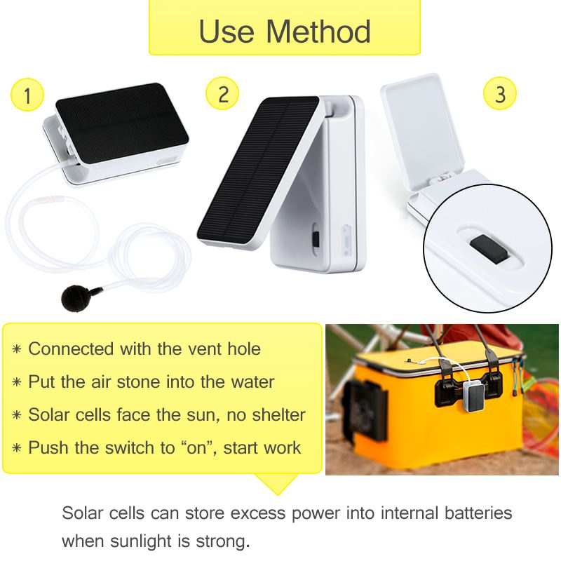 Multifunctionele Solar Aquarium Luchtpomp Fish Tank Mini Air Compressor Zuurstof Pomp Usb Aquarium Outdoor Vissen Zuurstof pomp