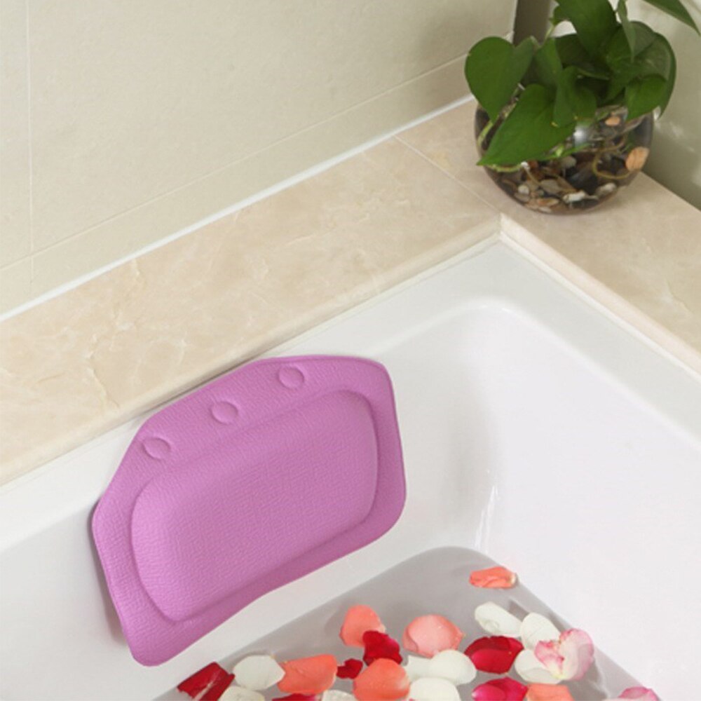 Nackbadkudde badtillbehör med sugkopp 21*31cm mjukt nackstöd i pvc spabadkudde hem badkarskudde