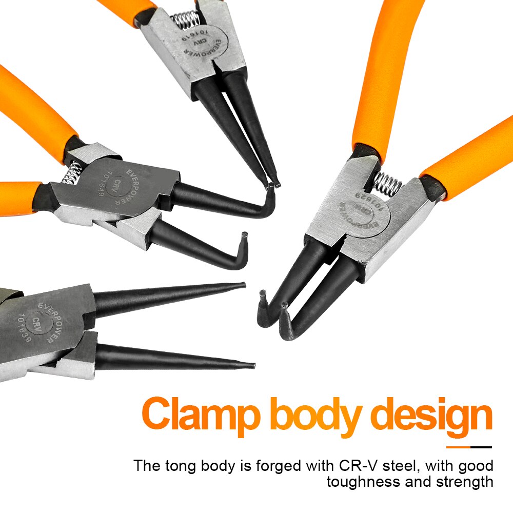 HARFINGTON 2pcs Snap Ring Plier Set 7" CR-V Internal &ap