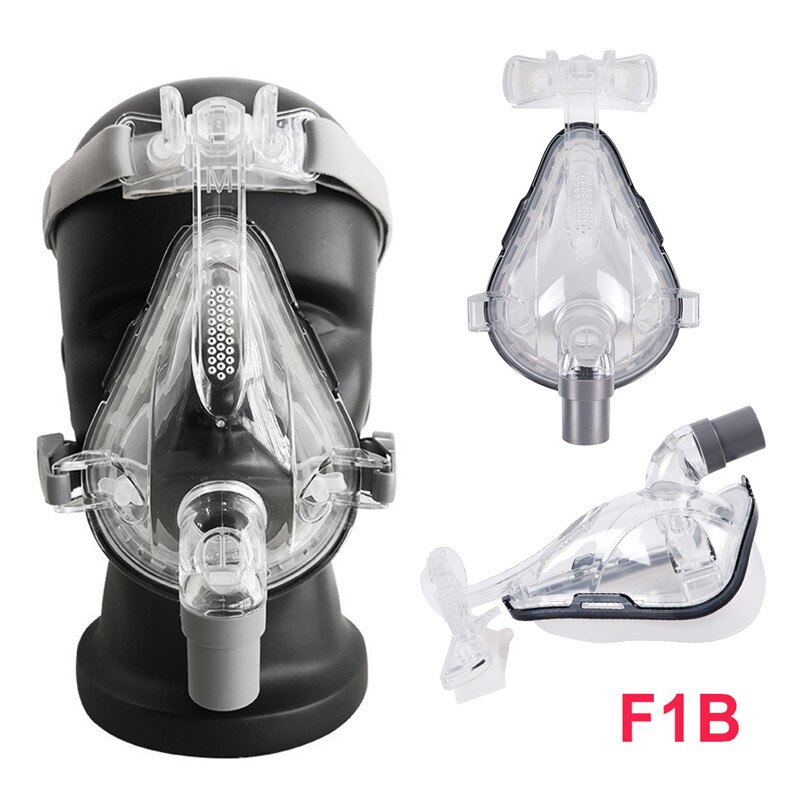 FM1 Volgelaatsmasker Cpap Auto Cpap Bipap Masker Met Gratis Hoofddeksels Wit Sml Voor Slaapapneu Osahs osas Snurken Mensen: BMC-F1B / M