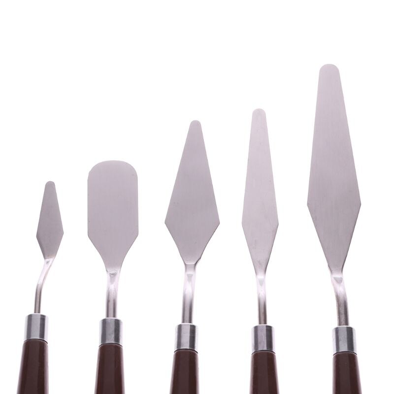 5Stck Professionelle Stahl Künstler Ölgemälde Kunst Malen Palette Spachtel
