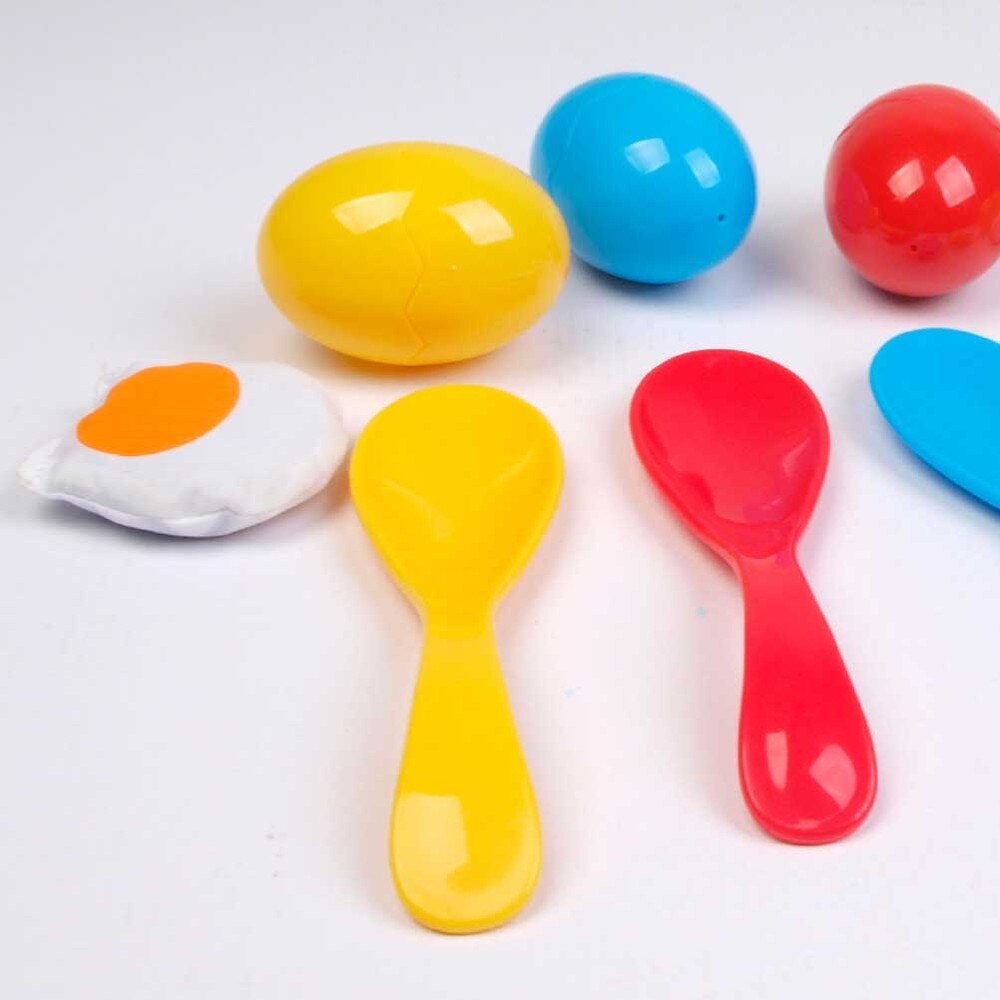 Juego de carrera de huevo y cuchara para niños, juego divertido para fiestas, salidas familiares, competición, equilibrio de huevo, juego para correr