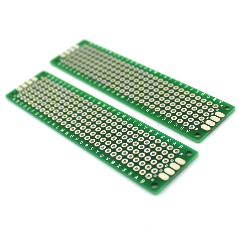 Tablero de PCB de doble cara, 2X8cm, bricolaje, fabricante electrónico, material de producción, tablero de orificio en miniatura, tablero pequeño para breadboard
