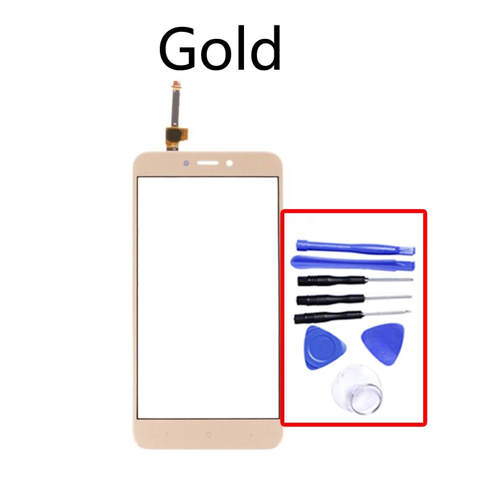 5.0 &quot;4X Voor Xiaomi Redmi 4X Redmi4X Touch Screen Panel Sensor Lcd-scherm Glas Lens Panel Touchscreen Digitizer: Gold-With tool