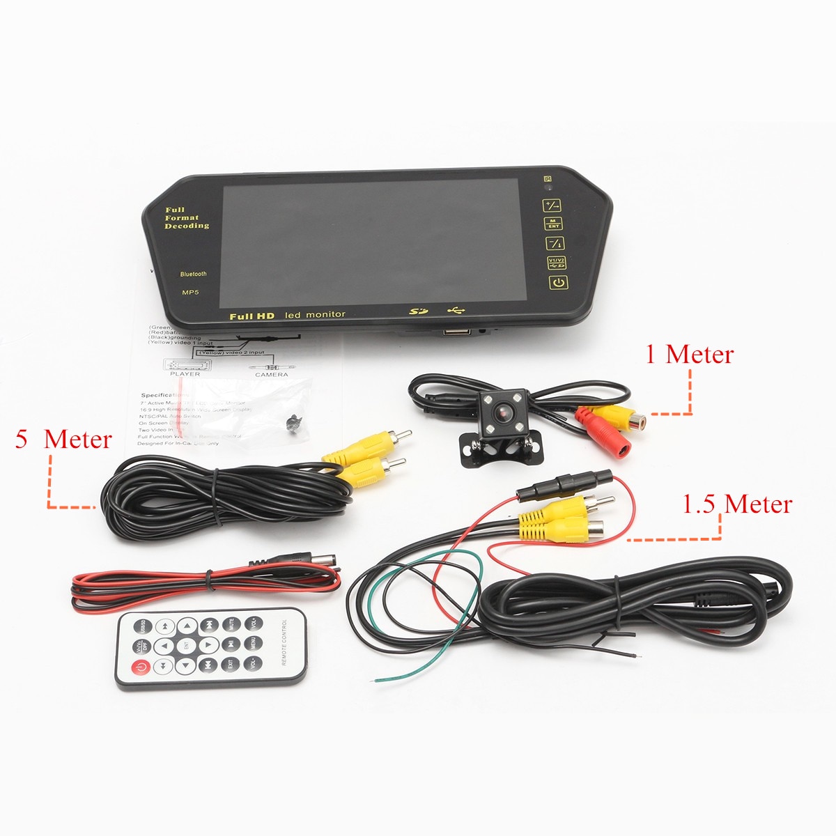 Zoll Tft Lcd Auto R Ckspiegel Monitor Nachtsicht Umkehren Auto Kamera Bluetooth Verpackung