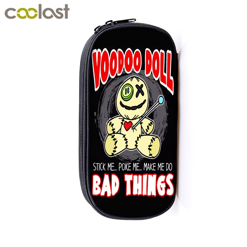 Voodoo dukke / hodeskalle kosmetikkvesker blyantboksveske kvinner sminkeveske jenter skoleveske blyantholder oppbevaringsvesker halloween: Qbbvoodoo 08