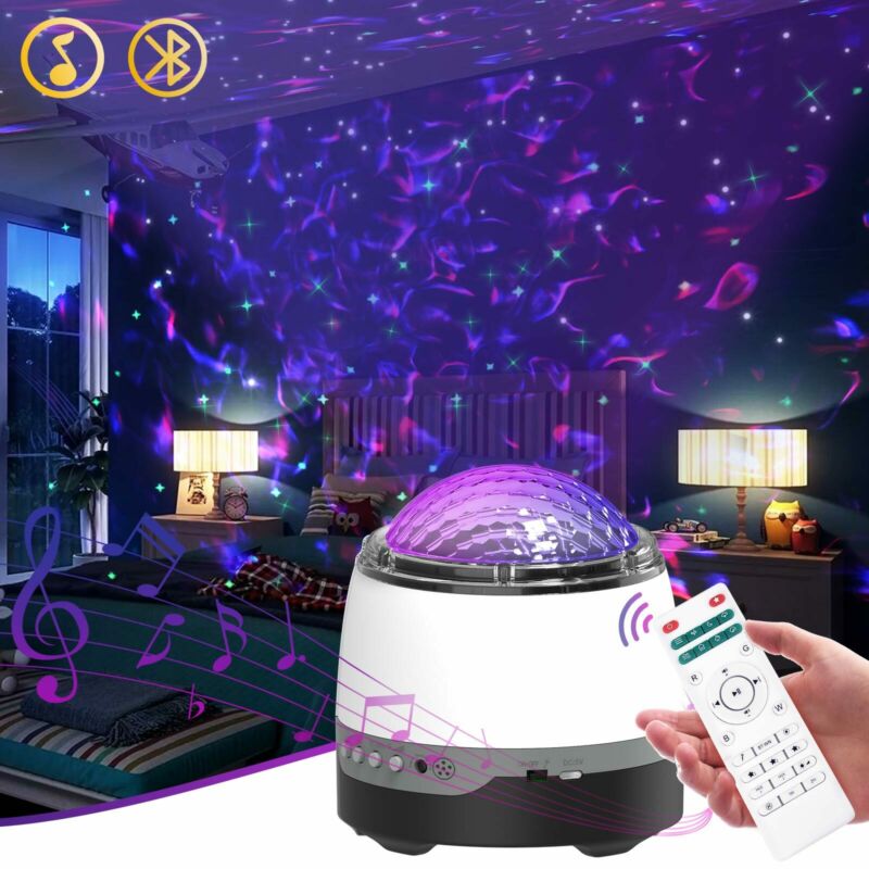 Musik-led-projektor sternengalaxie-nachtlicht sternenhimmel ozeanwellenlampe us wasserwellen-nachtlicht led bunt