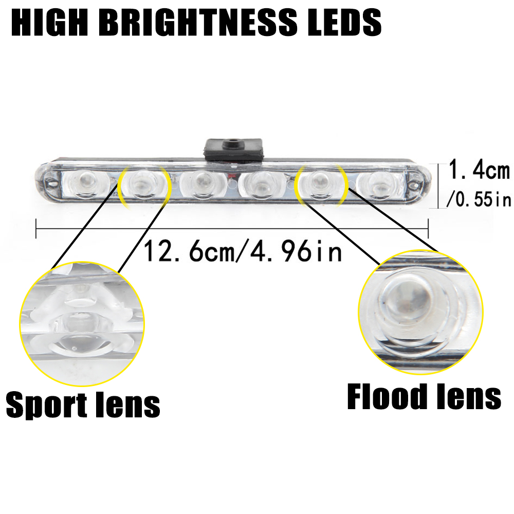 4x6LEDS Stroboscopen Fso Zaklamp Politielichten Stroboscooplichten LED Noodbrandweer Waarschuwing Knipperlicht Grill Auto Vrachtwagen Ambulance