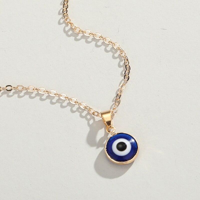 Simple Turkish Evil Eye Pendant Necklace For Women Colorful Enamel Lucky Eyes Choker Necklace Jewelry Trendy Clavicle Chain: Style 14