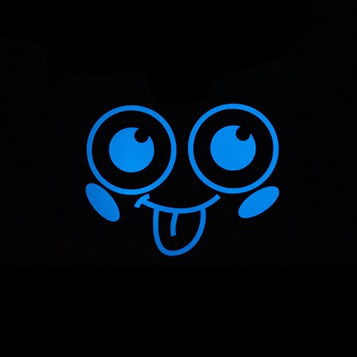 Sticking Tongue Out Smile Face Luminous Sticker Cartoon Glowing Bathroom Sticker Funny Toilet Sticker Wall Cabinet Laptop Decals: BE