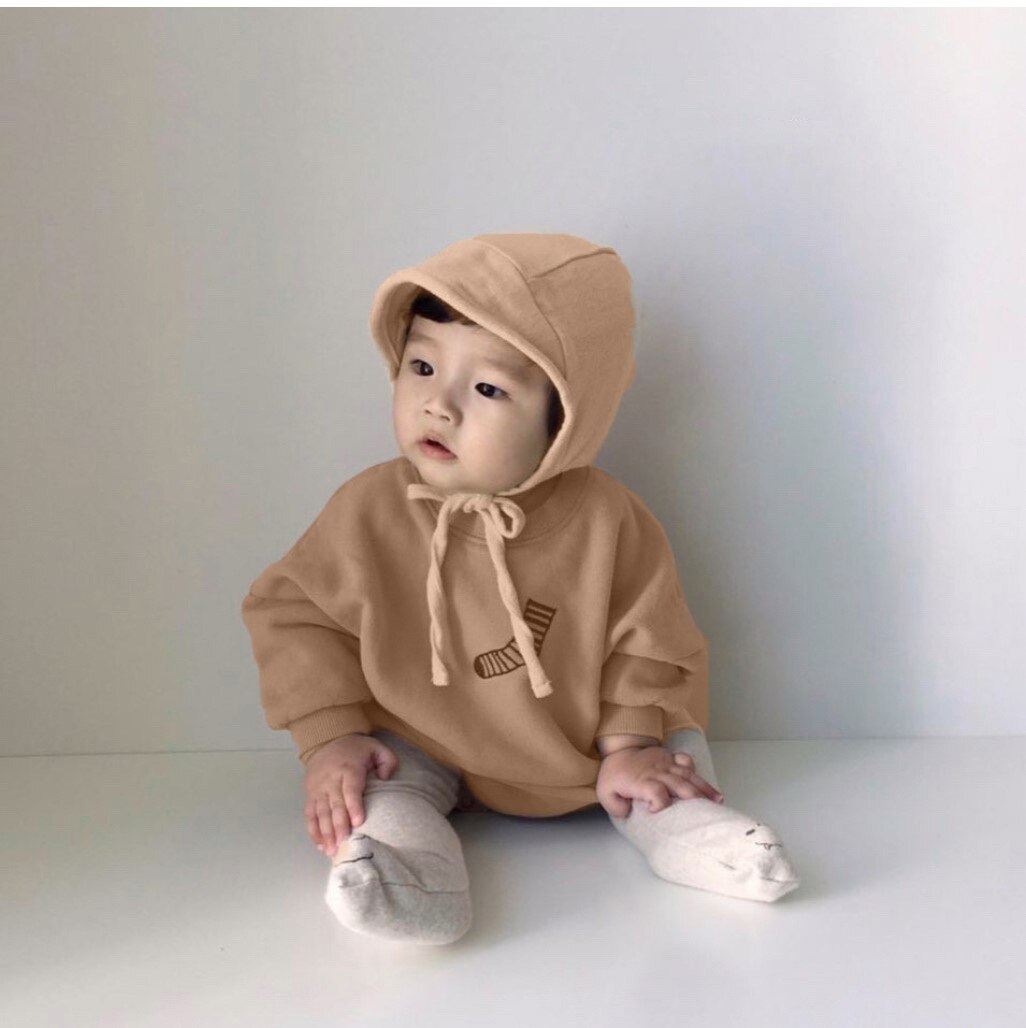 Bebê bonito do Inverno engrosse longo-sleeved bodysuits do bebê para meninos e meninas 2019 crianças algodão macacões casual