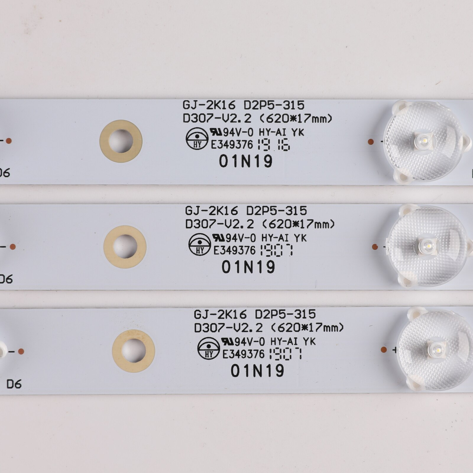 Tira de luces LED de 620mm, 7 lámparas GJ-2K16, GEMINI-315, D307-V1.1 (5), LBM320M0701-LD-1, GJ-2K16, LB32080, LB32080, D2P5-315, 03