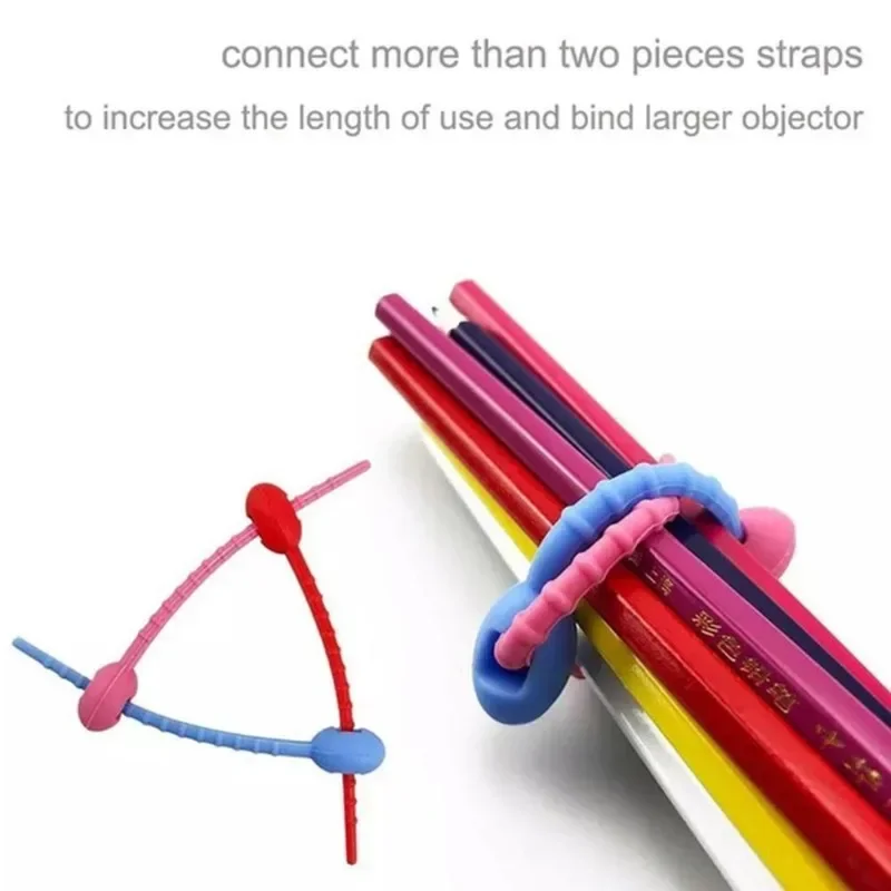 100 STKS Siliconen Herbruikbare Kabel Draad Organisator Winder Opslag Houder Tas Banden Koord Tas Clip Voedsel Saver Oortelefoon Lijn Netjes Clips