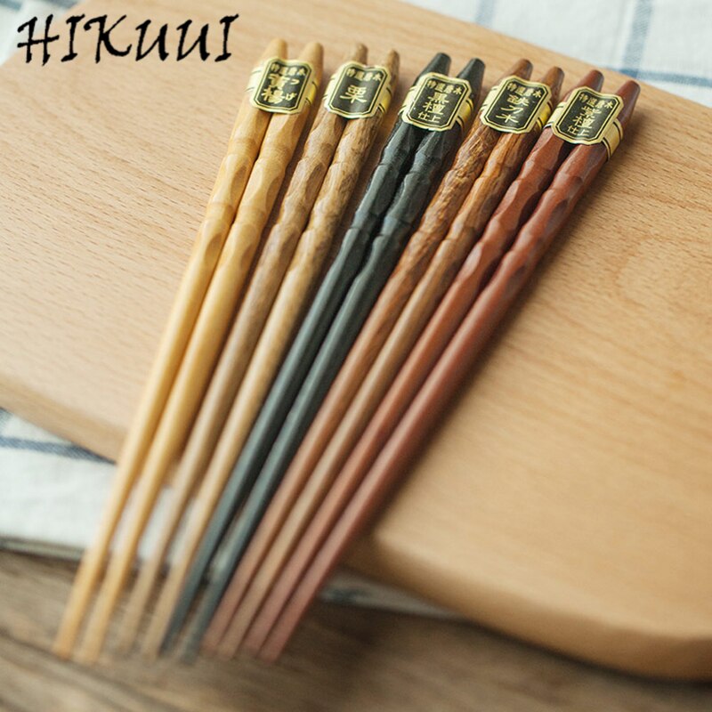 5 Pairs Wooden Tableware Chopsticks Natural 5 Kinds of Wood Sushi Chopsticks Japanese Korea Wooden Chopsticks Food Sticks