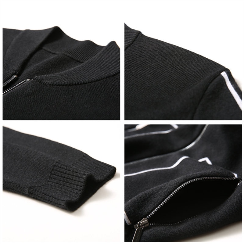 COODRONY Brand Sweater Coat Men Autumn Winter Thick Warm Wool Cardigan Men Streetwear Striped Zipper Coats Pockets 91091