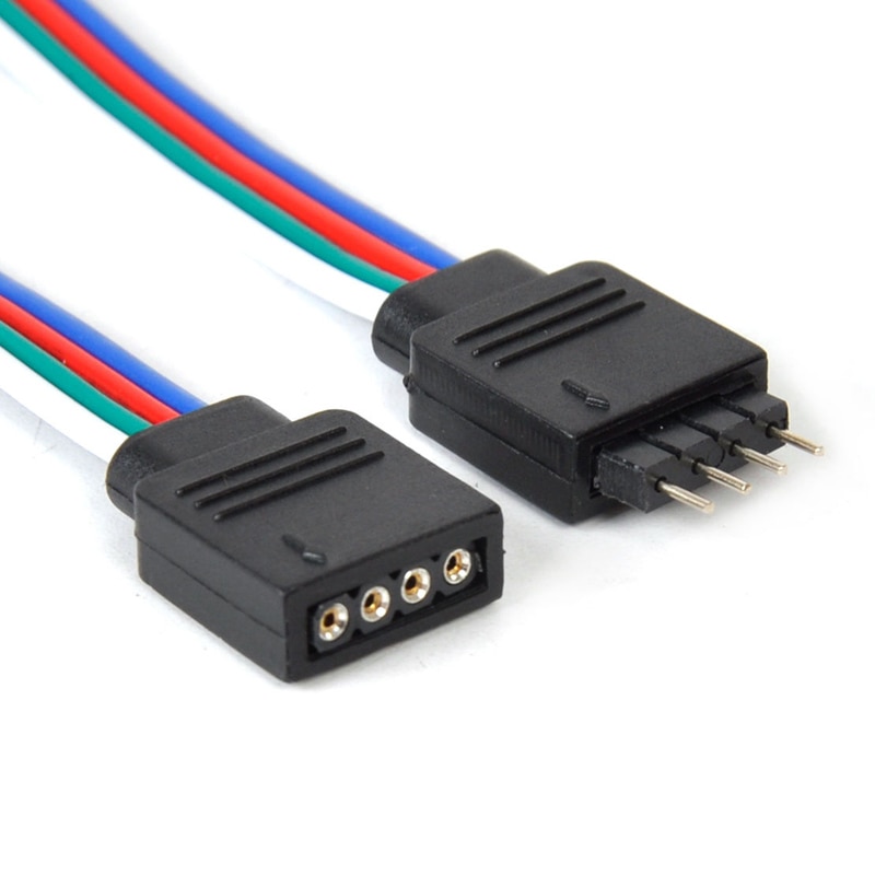 5pcs RGB RGBW connector Male Female plug wire socket connect Cable Wire for 5050 3528 LED Strip light strip to controller