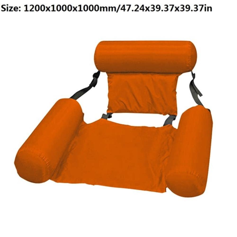 Rctown Zomer Opblaasbare Opvouwbare Drijvende Rij Zwembad Water Hangmat Air Matrassen Bed Strand Water Sport Lounger Stoel: Orange