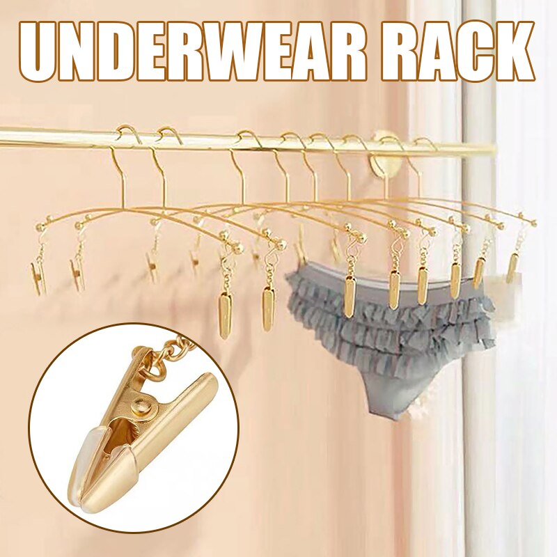 Tendedero de Metal para ropa interior y exterior, colgador de ropa con Clips para sujetar calcetines, bragas, 1/3 piezas, TUE88