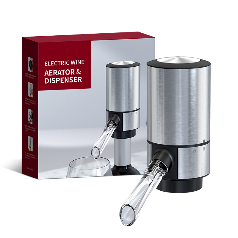 Elektrische Wijn Beluchter Dispenser Bar Accessoires One-Touch Automatische Wijn Decanter Schenker Wijn Beluchting Voor Party Aerador Vinho: green