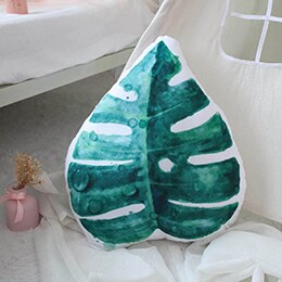 Planter frugter formet plys pude ananas vandmelon kaktus blad trykning dekor rekvisitter pude ryglæn sofa stol piger: Blad